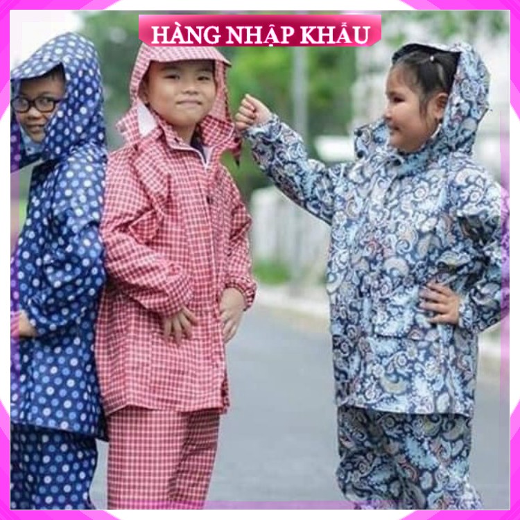 Áo Mưa Bộ Trẻ Em Vải Dù Họa Tiết Ngộ Nghĩnh Cho Bé Hàng Việt Nam Chất Lượng Cao Cấp