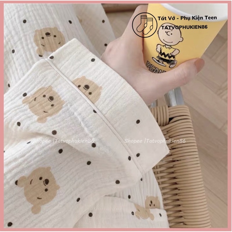 Bộ đồ ngủ nữ FREESHIP Đồ mặc nhà -Bộ ngủ nữ -cotton giấy dài tay mặc nhà cute