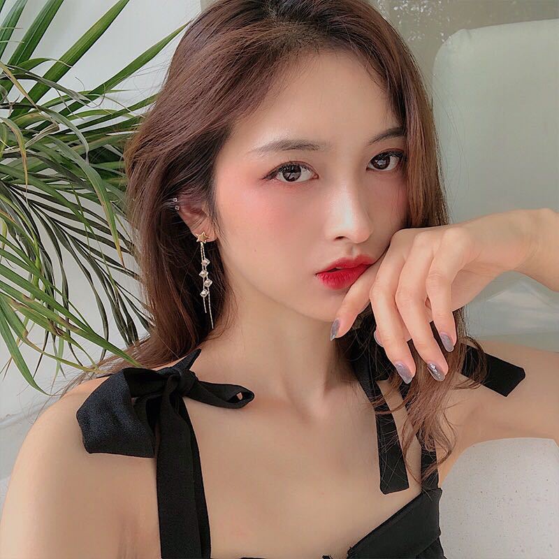 Bông Tai Ngôi Sao Tua Rua Đính Đá Thời Trang Thanh Lịch