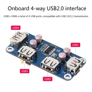 Bộ HUB Chia 4 Cổng USB 2.0 Tương Thích Với Raspberry Pi B + / 2B / 3B / Zero / Zero W