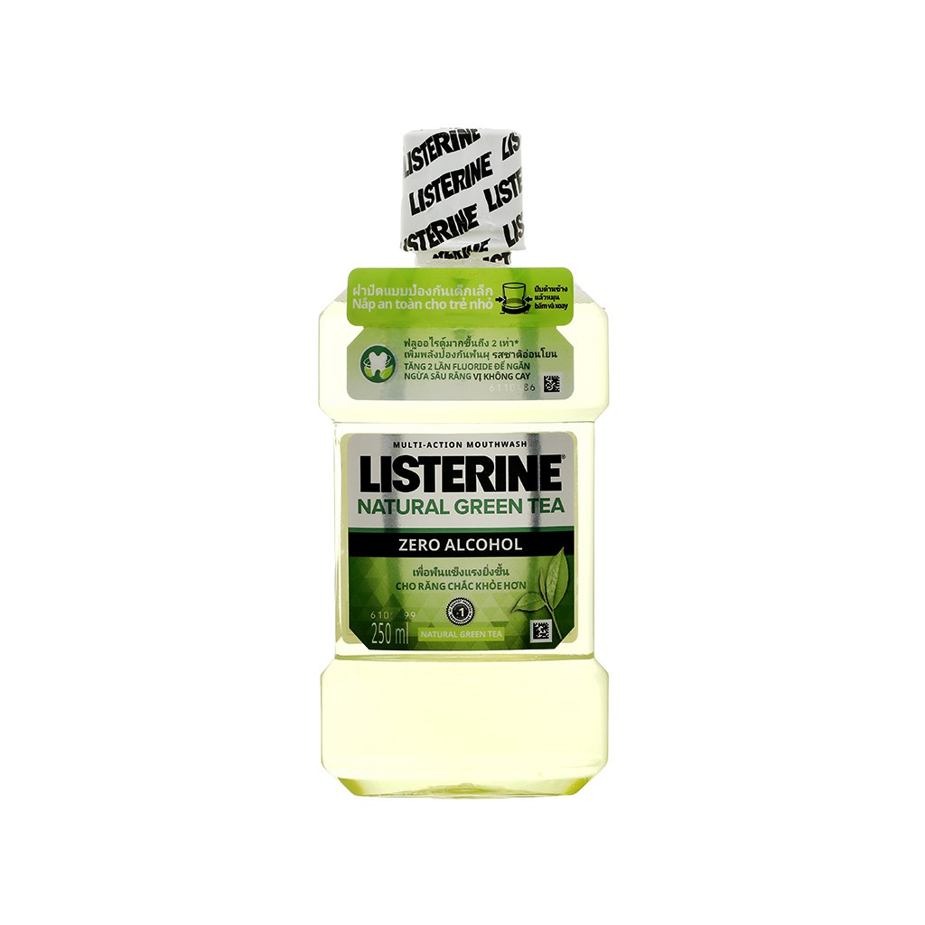 Nước Súc Miệng Trà Xanh Listerine Natural Green Tea Zero Alcohol 250ml