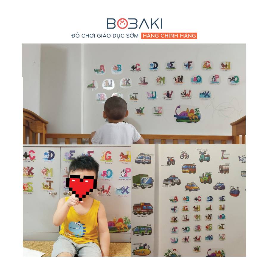 Decal dán tường bảng số bảng chữ cái cho bé Thương Hiệu BOBAKI