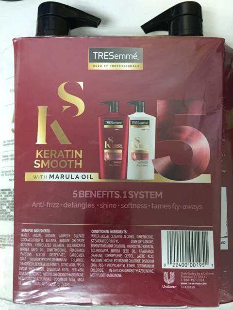TRESemme Keratin Smooth cặp gội xả nhập Mỹ 828ml/ chai