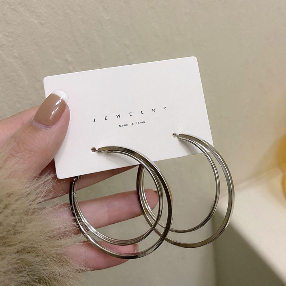 Bông Tai Xỏ Hai Lớp Hình Tròn Phong Cách Vintage Dành Cho Nữ MXMUSTY