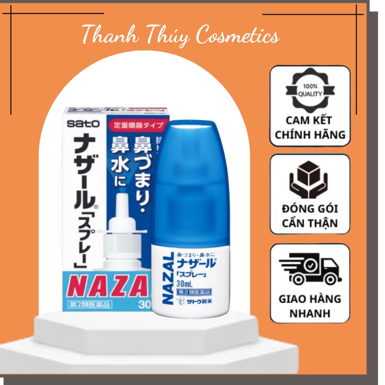 Xịt mũi Nazal Nhật Bản 30ml - Xịt Ngạt Mũi, Sổ Mũi, Xoang-Hàng Nội Địa