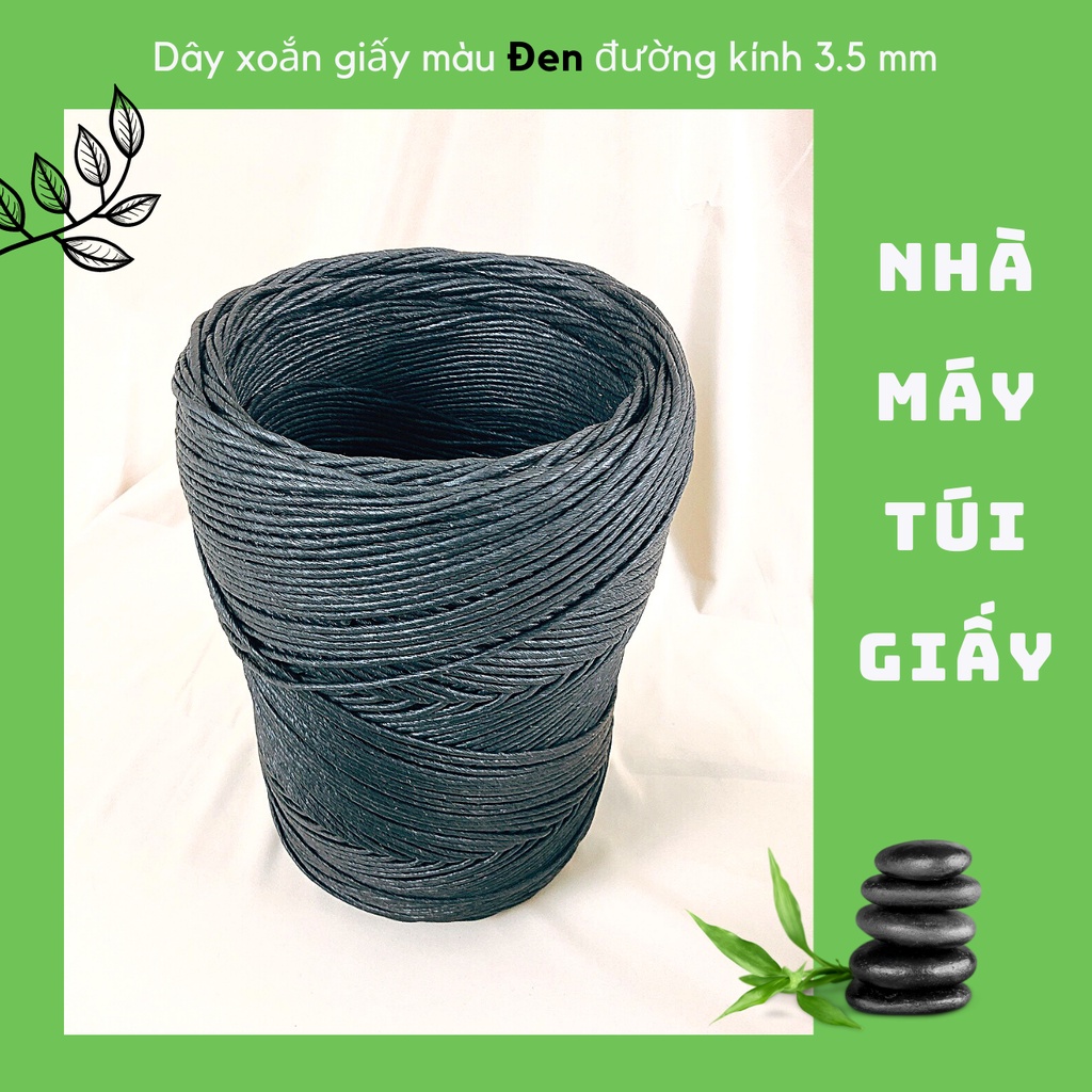 [RẺ NHẤT]  SET 2KG DÂY THỪNG GIẤY KRAFT MÀU ĐEN