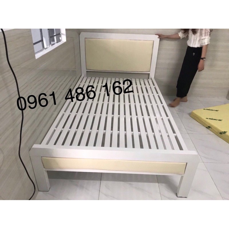 Giường khung hộp 4x8 cao cấp - 1m2x2m - Bảo hành 2 năm - freeship hcm (hình thật)