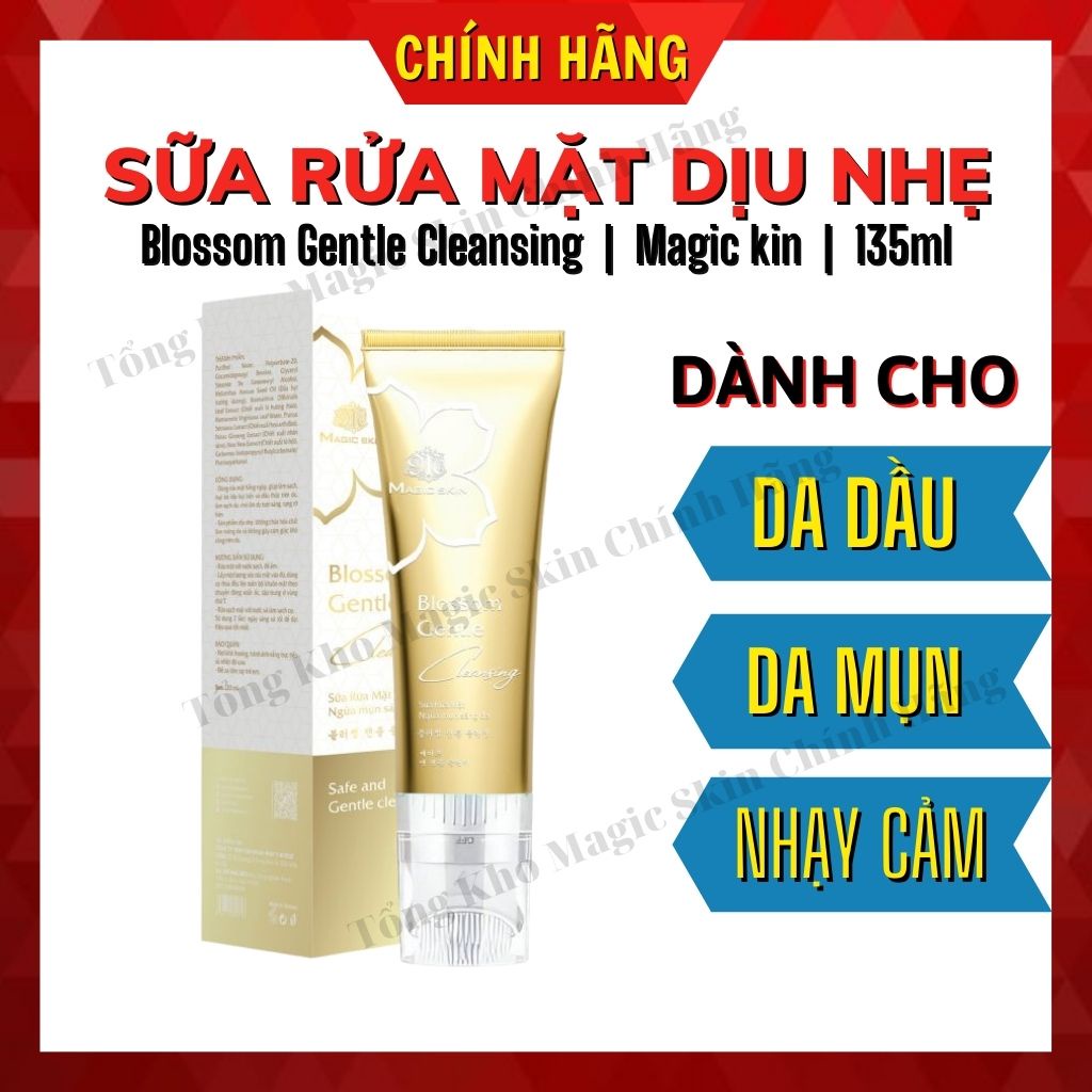 Sữa rửa mặt dịu nhẹ dành cho da mụn Blossom Gentle Cleansing Magic Skin