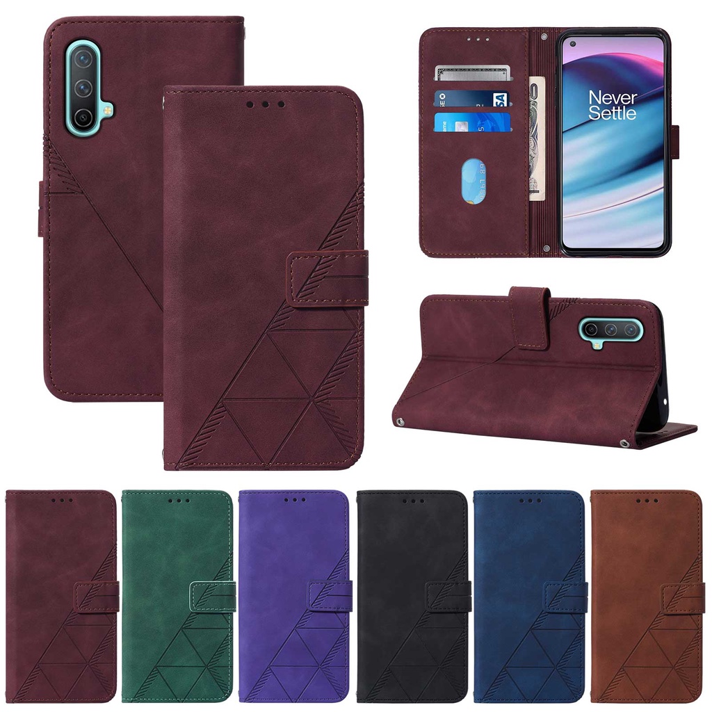 Ốp Điện Thoại Bề Mặt Da Dập Nổi 3D Có Dây Đeo Ngắn Cho OnePlus Nord 2 20 CE N10 N20 N100 N200
