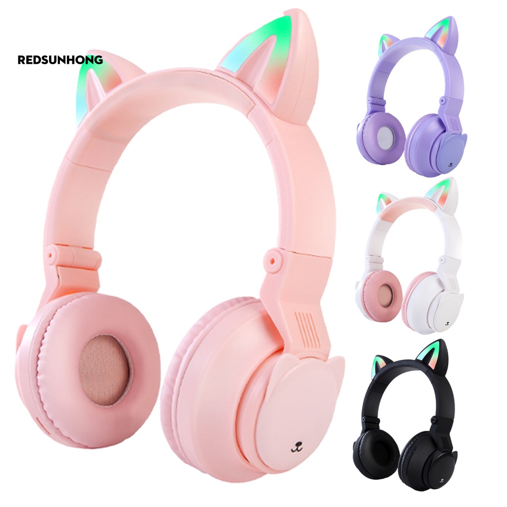 Tai Nghe Bluetooth 5.0 PT02 Không Dây Hình Tai Mèo Dễ Thương