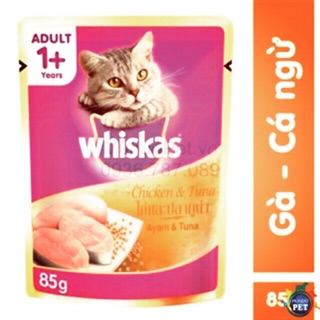 24 Gói Sốt Pate Mèo WhisKas Vị Cá Ngừ - Gà 85g
