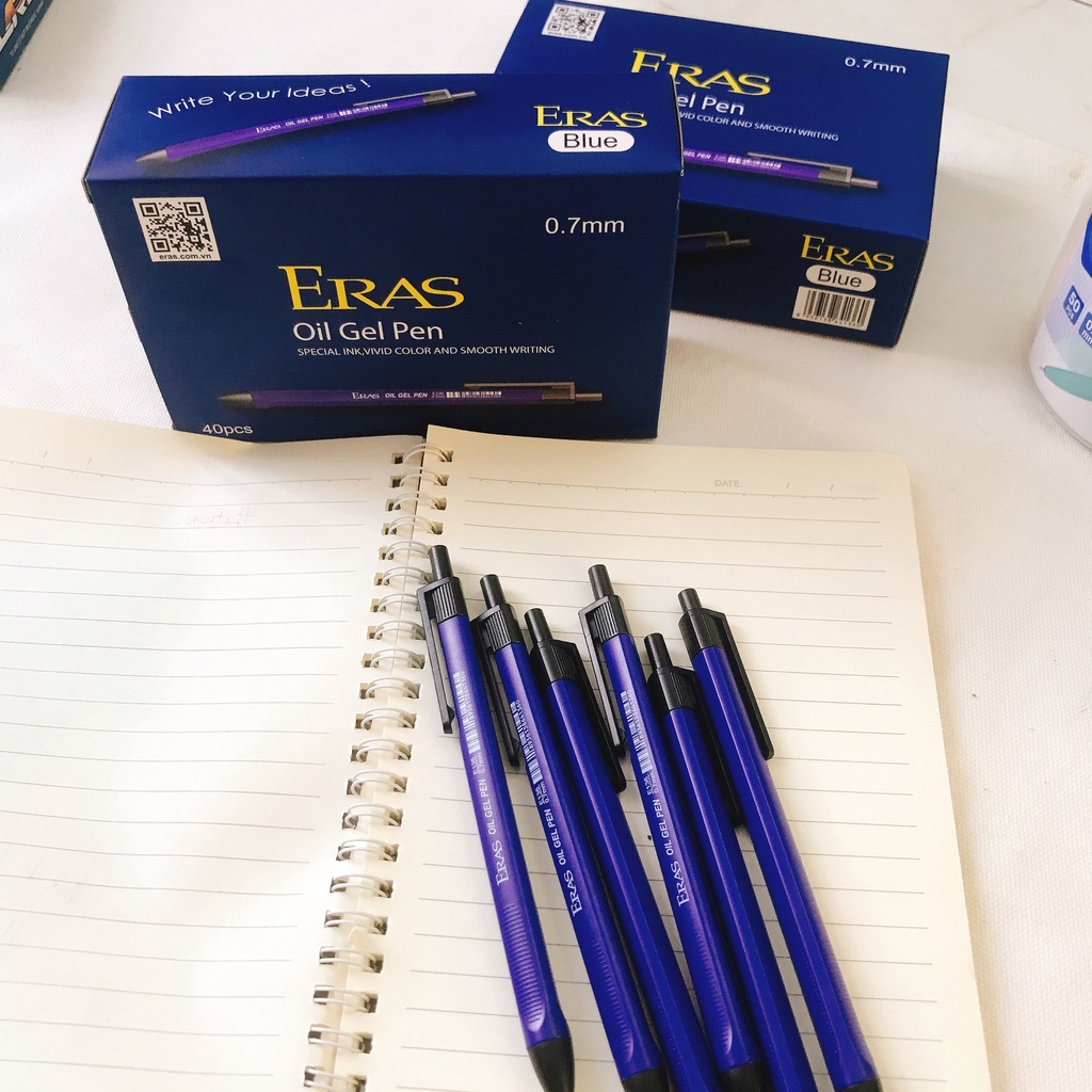 Set 10 cây bút bi Eras xanh/ đen 0.7mm xịn đẹp đều mực