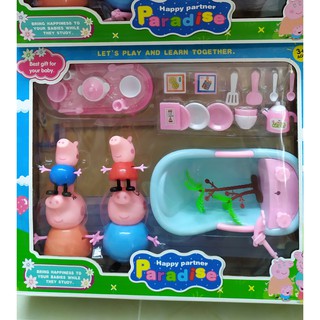 [ BAO GIÁ - CHẤT LƯỢNG ] Hộp đồ chơi gia đình Heo Peppa - Bộ nhà bếp bàn ăn và bồn tắm.