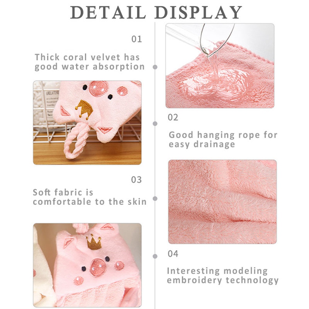 Khăn lau tay YIYU bằng sợi nhỏ họa tiết hoạt hình phong cách Hàn Quốc