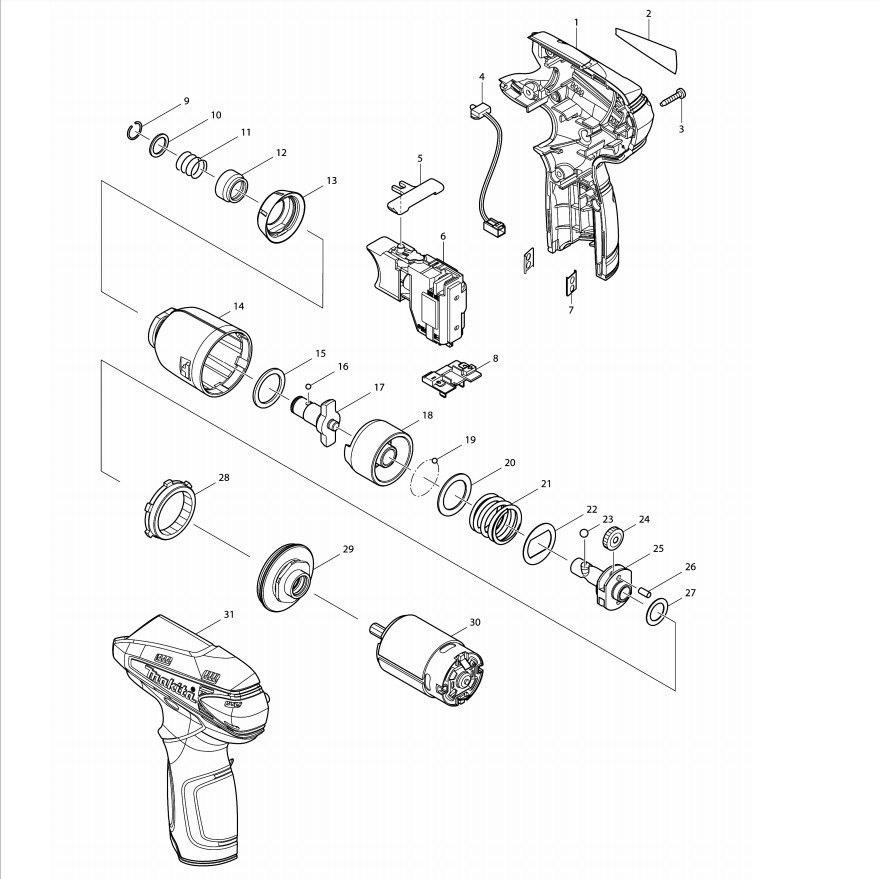 Motor máy pin 10.8V TD090D/ TW100D Makita 629904-3 | DCSG