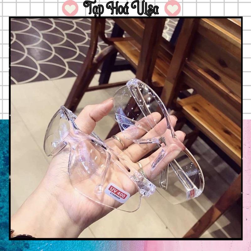 Kính bảo hộ, kính chống dịch, kính chống giọt bắn trong suốt chống bụi đi đêm thời trang ôm sát mặt