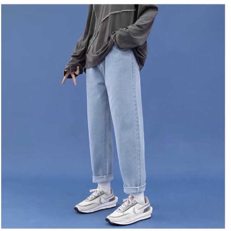 Quần bò jean nam nữ baggy jeans nam ống suông rộng dáng Unisex hàng Quảng Châu style năm 2021 | BigBuy360 - bigbuy360.vn