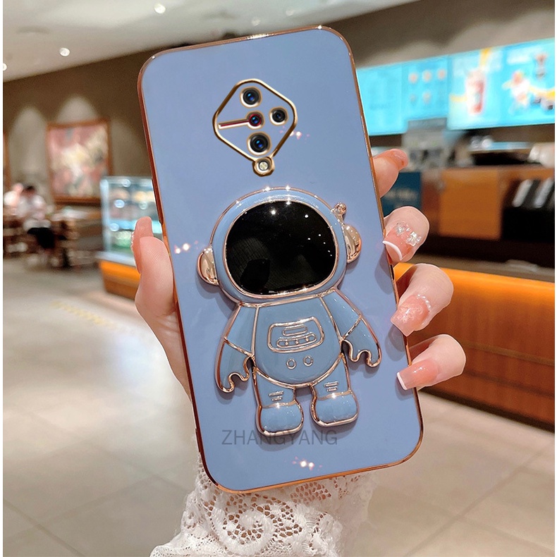 Ốp lưng vivo s1 pro TPU Mạ điện 3D Phi hành gia có chân đế ốp điện thoại vivo s1 pro