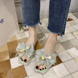 Giày sandal phối nơ thời trang cá tính cho nữ
