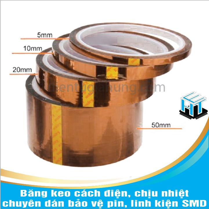 1 Cuộn Băng keo cách điện, chịu nhiệt, chuyên dán bảo vệ pin, linh kiện SMD