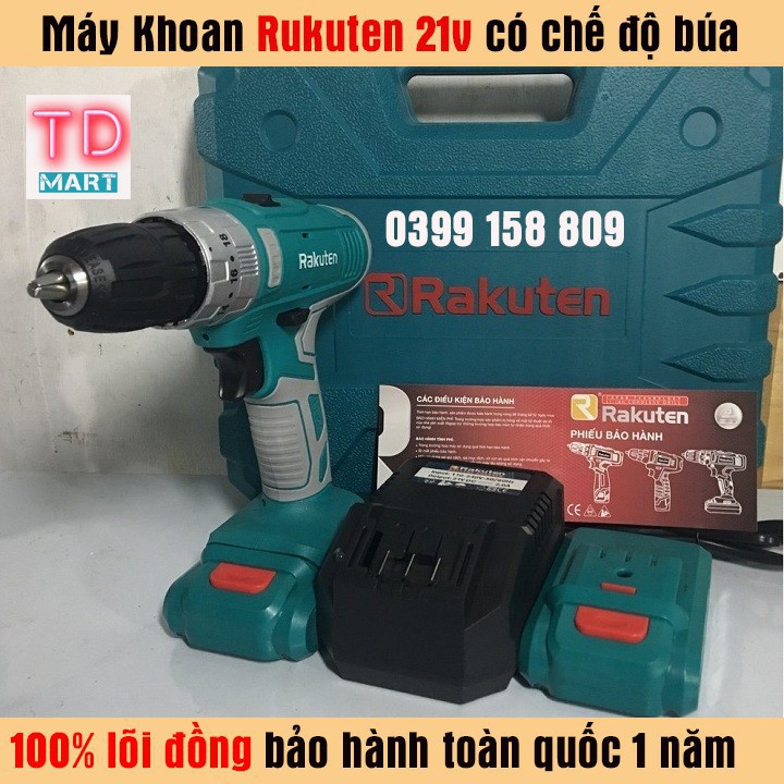 MÁY KHOAN PIN RAKUTEN 21V CAO CẤP CÓ CHẾ ĐỘ BÚA