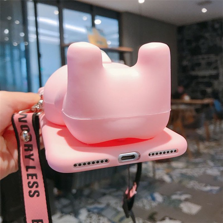 Ốp Điện Thoại Mềm Dạng Ví Hình Gấu Hoạt Hình Có Dây Đeo Vai Cho iPhone 14 13 12 Mini 6 6S 7 8 Plus X XS 11 Pro Max XR 4 4S