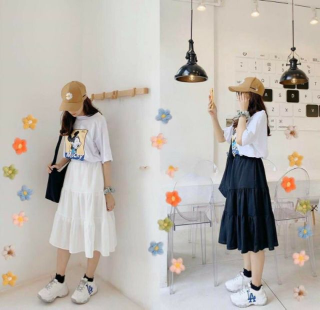 Chân váy vôn chữ A dáng dài qua gối mẫu mới nhất | BigBuy360 - bigbuy360.vn