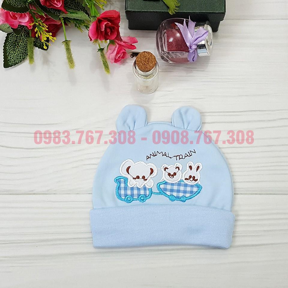 Mũ Đội Sơ Sinh Hình Tai Thỏ Cho Bé Chất Cotton - Bé Từ Dưới 6kg - BTT00567