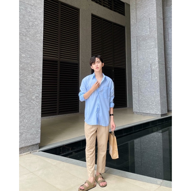 Áo Sơ Mi Basic màu xanh dương