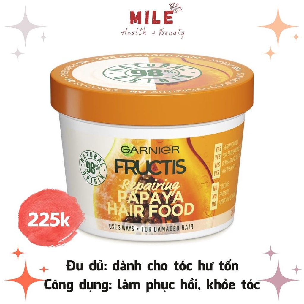 [ BILL ÚC]Mặt nạ ủ tóc Garnier Fructis siêu phục hồi 390ml