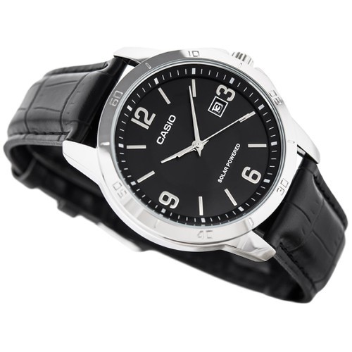 Đồng hồ nam CASIO MTP-VS02L-1A2DF Dây da đen - Mặt kim số nền đen