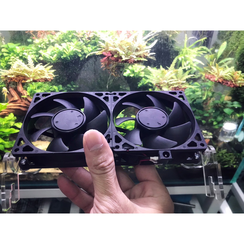 Quạt tản nhiệt hồ thủy sinh, hồ cá 10cm (quạt đôi)