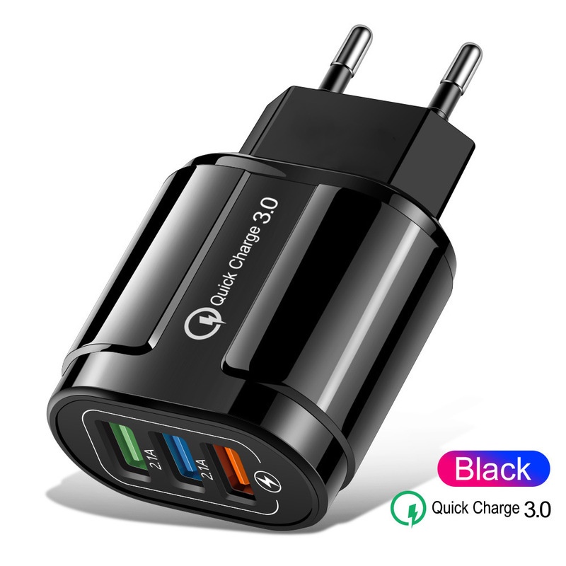 Bộ sạc nhanh 3 cổng USB/ 5V 2.4 A màu sắc macaron