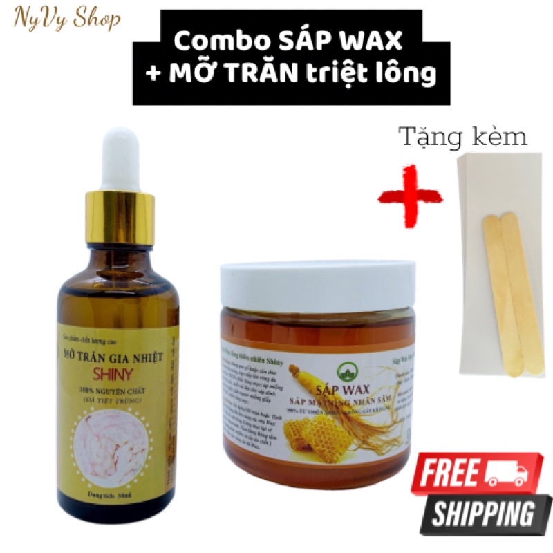 Combo Wax Lông + Mỡ Trăn Handmade Shiny
