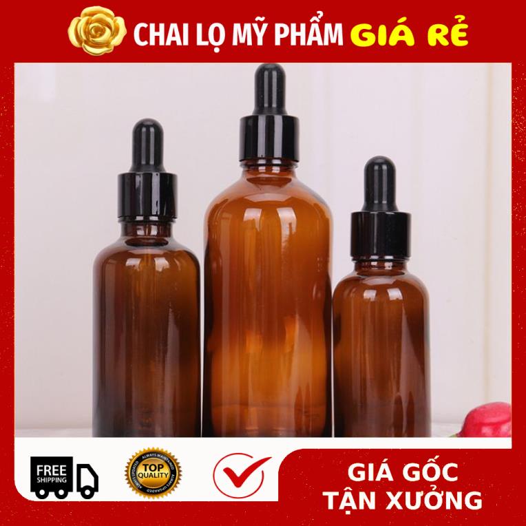 Lọ Chiết Serum ❤ RẺ VÔ ĐỊCH ❤ [30ml] Chai lọ đựng tinh dầu bóp giọt khoen đen , chai lọ chiết mỹ phẩm , phụ kiện du lịch