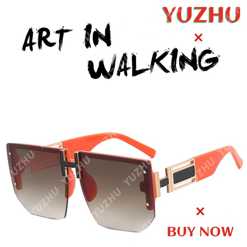 Kính Mát Gọng Vuông Không Viền In Chữ H Thời Trang Cho Nữ