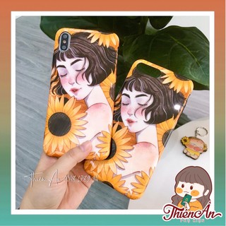 Ốp lưng iPhone IMD CÔ GÁI BÊN HOA HƯỚNG DƯƠNG