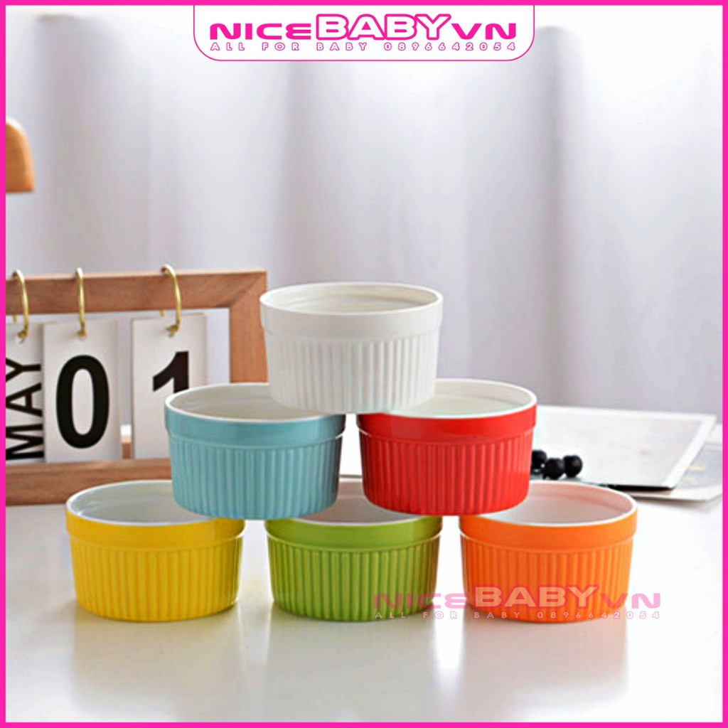 Cốc Gốm Sứ Ramenkin Làm Bánh Caramen Bánh PLan Sữa Chua 100ml Đủ Màu NiceBabyvn