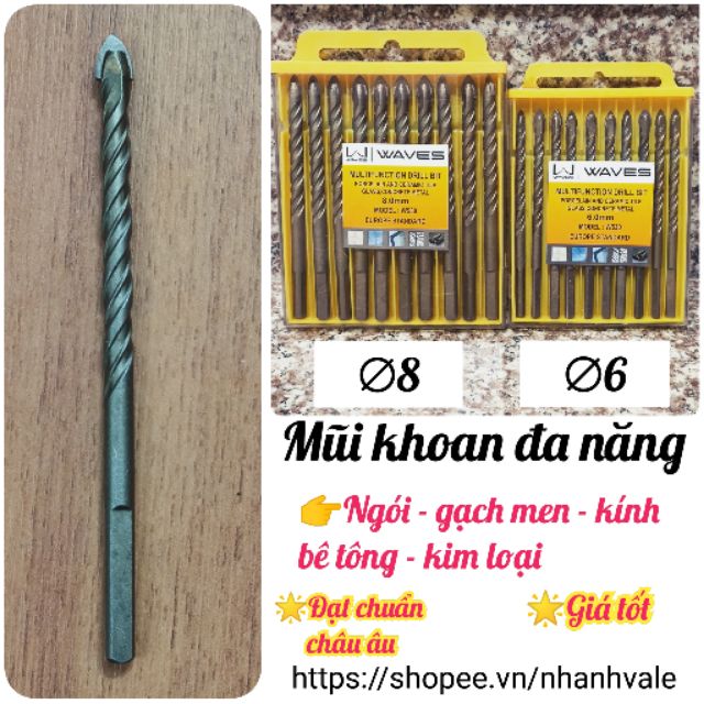 [Giá tốt] Mũi khoan đa năng WAVES 6ly, 8ly