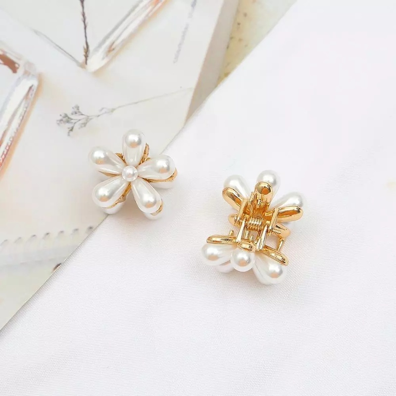 Kẹp tóc kim loại đính ngọc trai giả xinh xắn cho nữ