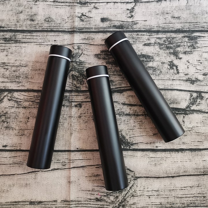 HCM - Bình giữ nhiệt ống đen trơn tối giản thời trang nhỏ gọn bỏ túi xách 300ml