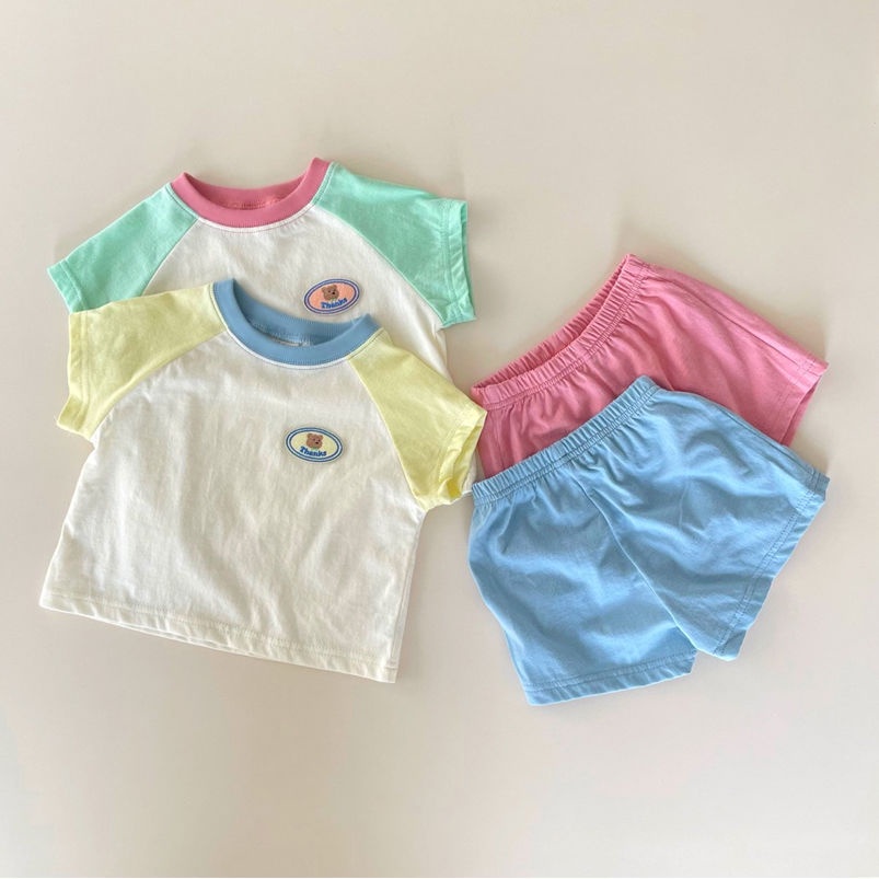 Set Áo Thun Ngắn Tay + Quần short Thời Trang Mùa Hè Mới Cho Bé 3-8 Tuổi