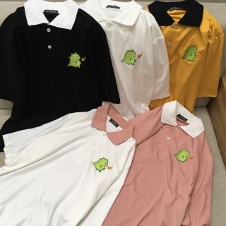 Áo thun polo free size tay lỡ thêu hình khủng long😚😚🌴🌱