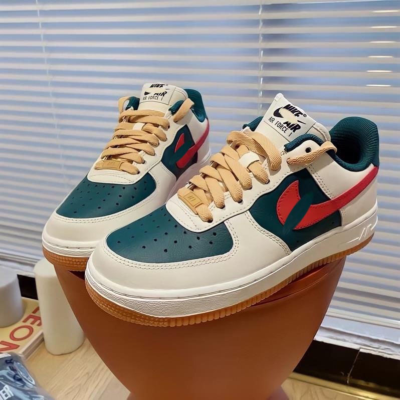 Giày thể thao af1 gc xanh đỏ , Giày air force 1 GC trắng xanh logo đỏ nam nữ cực chất 2022