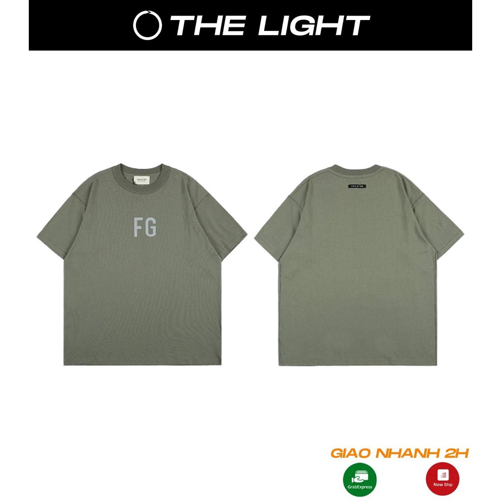 Áo Thun Fear Of God FOG FG Olive Logo Phản Quang