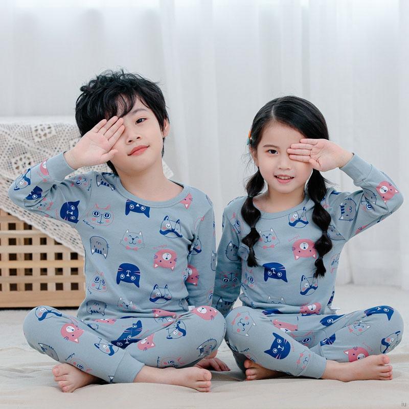 Bộ Đồ Ngủ Tay Dài In Hình Động Vật Dễ Thương Cho Bé