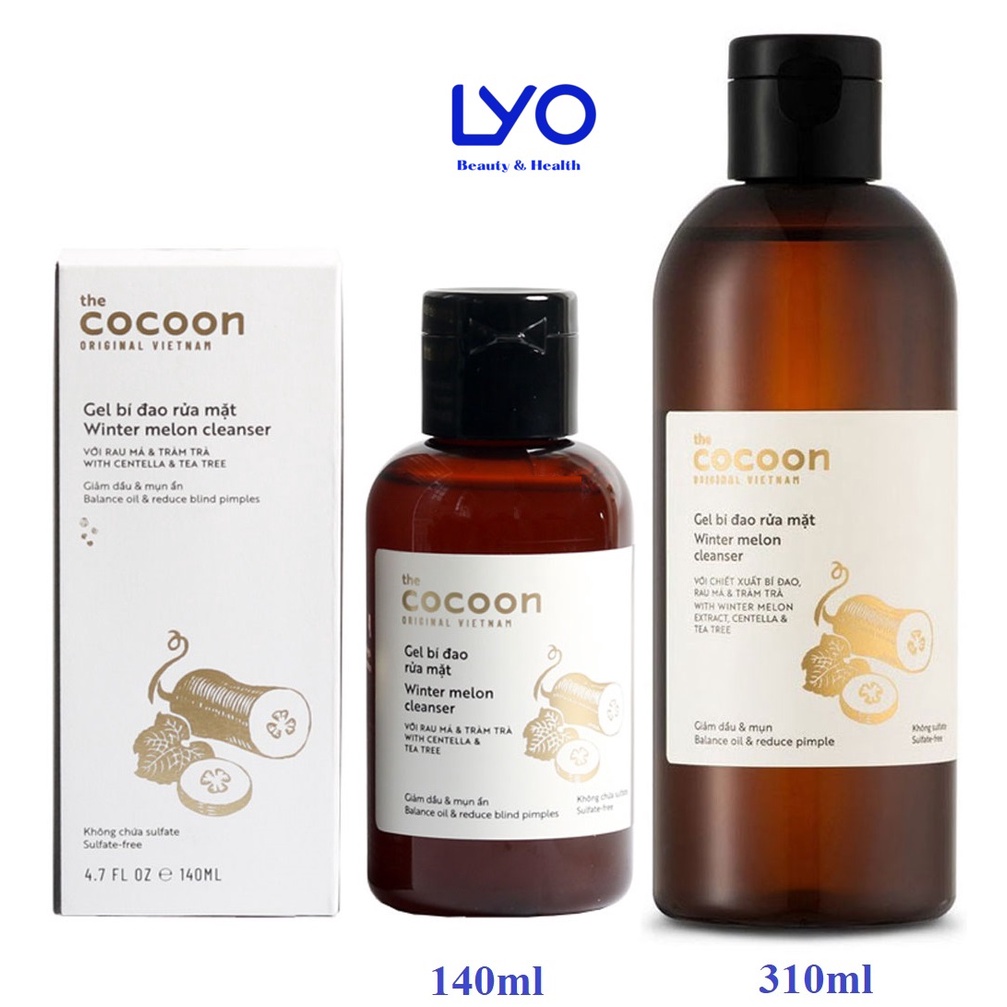 Gel sữa rửa mặt bí đao Cocoon 140 ml ngăn ngừa mụn thâm..