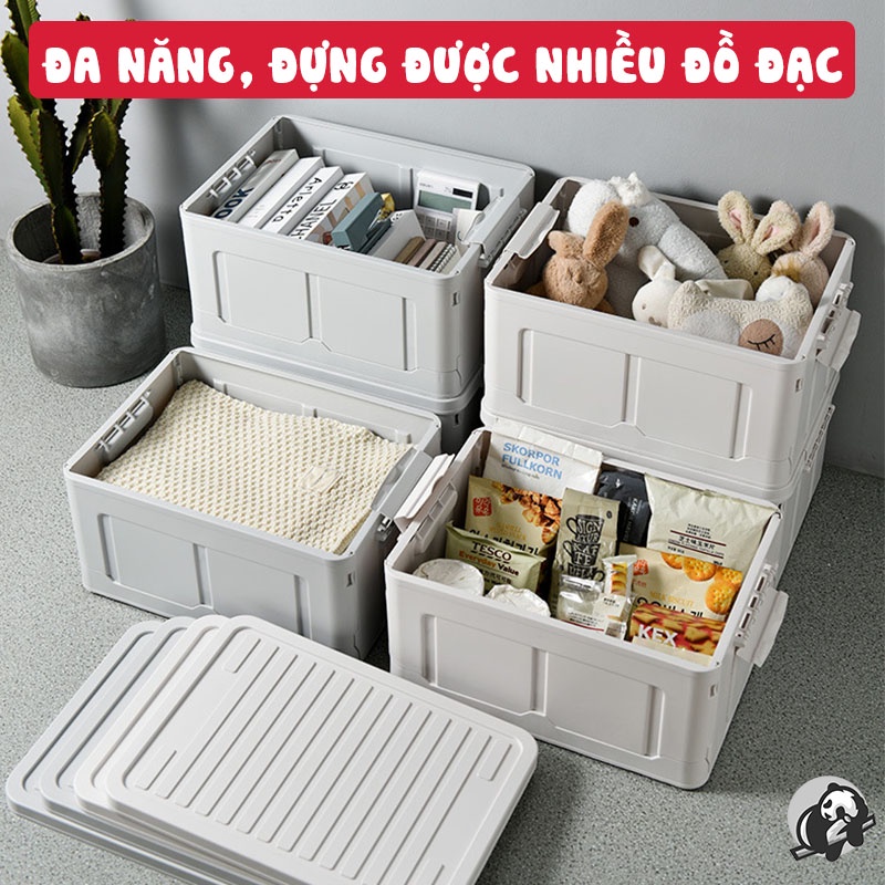 Thùng Nhựa Lazydo Gấp Gọn Đựng Đồ Đa Năng Cao Cấp Có Nắp Đậy & Quai Gài - Loại 38 Lít