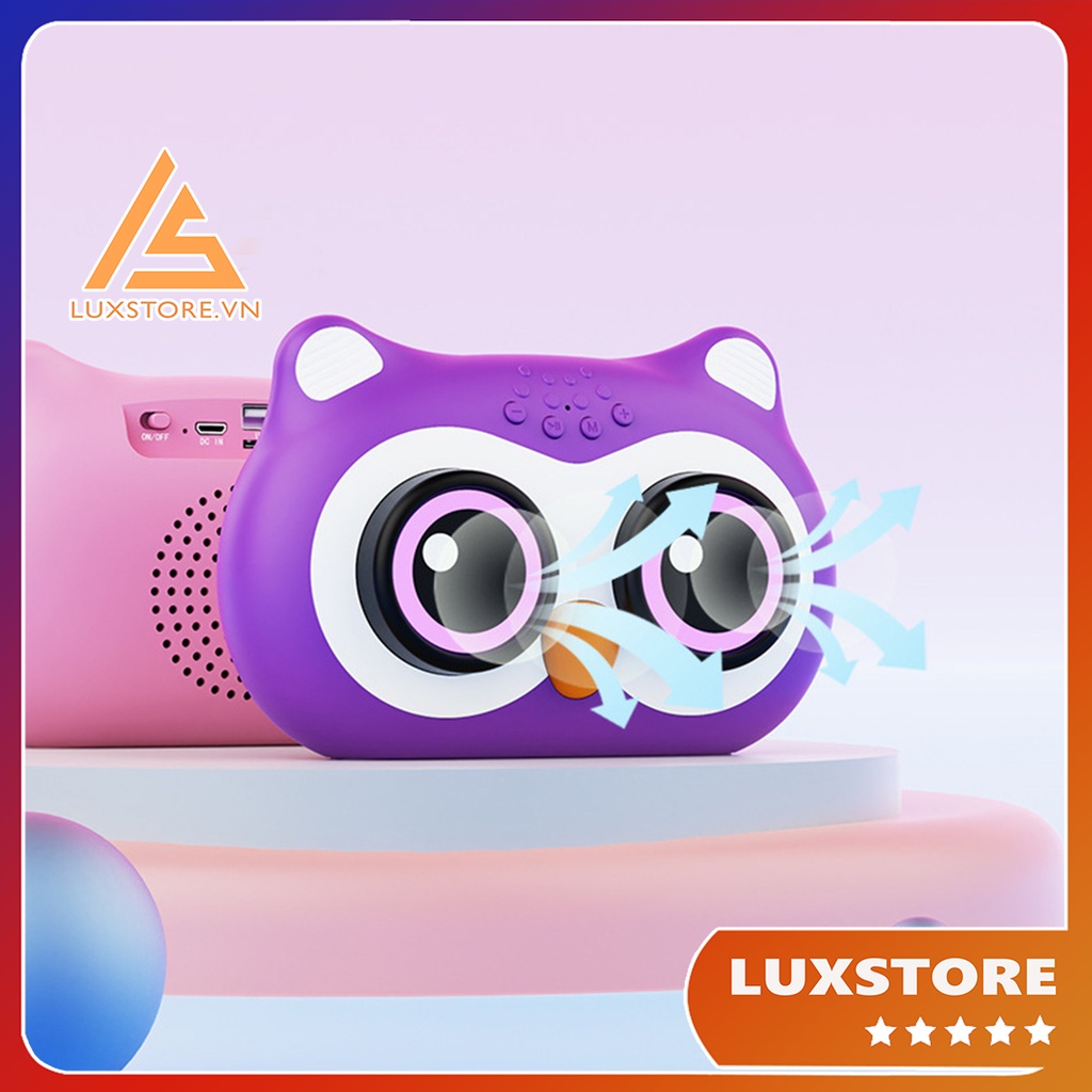 LOA BLUETOOTH CÚ MÈO SIÊU CUTE ĐÈN LED MẮT NHÁY THEO NHẠC ÂM THANH VÒM 360 – LUXSTORE