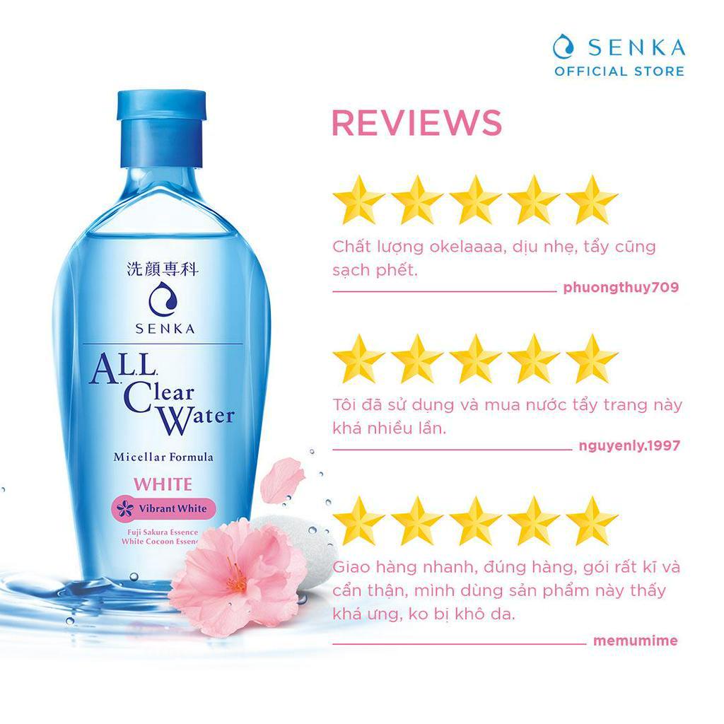 Nước tẩy trang dưỡng trắng Senka All Clear Water Micellar Formula White 230ml